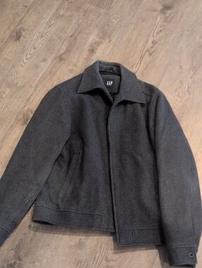 GAP Men's Dark Charcoal Wool Pea Coat